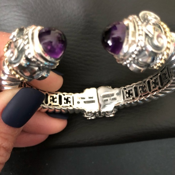 Esti-Frederica Sterling & 18 K amethyst bracelet - Picture 3 of 12
